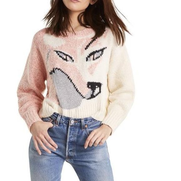 Wildfox Sweaters - Wildfox Fox Sable Taupe Rose Sweater